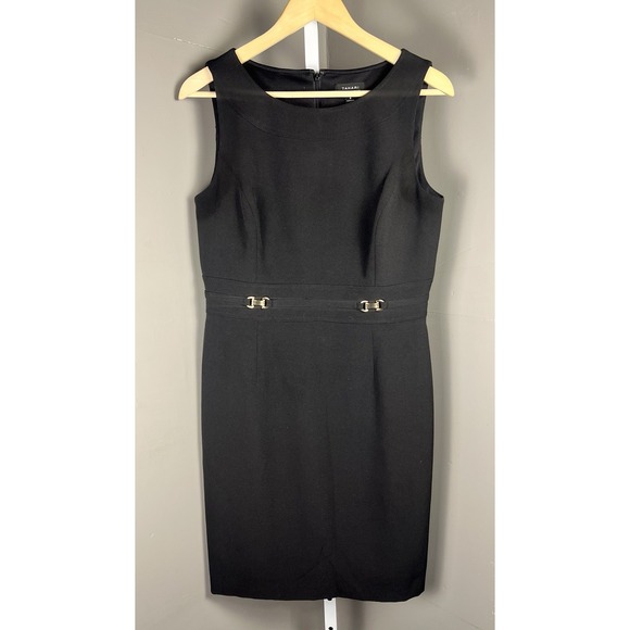 Tahari Dresses & Skirts - Tahari Arthur S. Levine Sleeveless Sheath Dress in Black SZ 8 Gold Hardware
